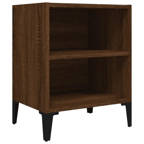 vidaXL Nattbord med metallben 2 stk brun eik 40x30x50 cm