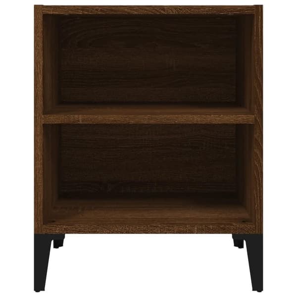 vidaXL Nattbord med metallben 2 stk brun eik 40x30x50 cm
