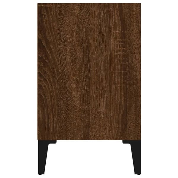 vidaXL Nattbord med metallben 2 stk brun eik 40x30x50 cm