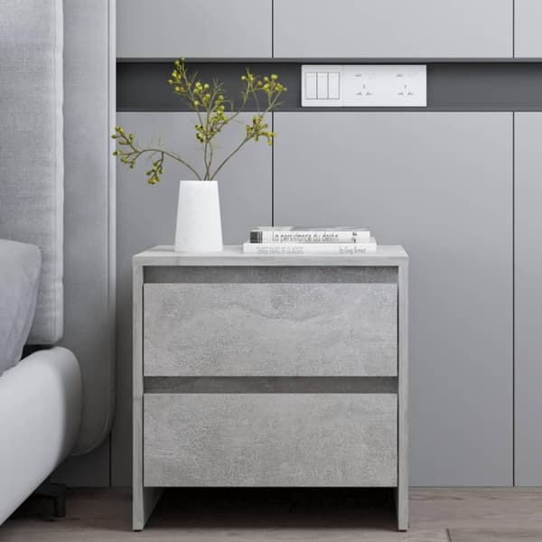 vidaXL Nattbord 2 stk betonggrå 45x34,5x44,5 cm sponplate