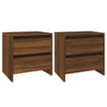 Miniatyrbilde 1 av 11: vidaXL Nattbord 2 stk brun eik 45x34,5x44,5 cm sponplate
