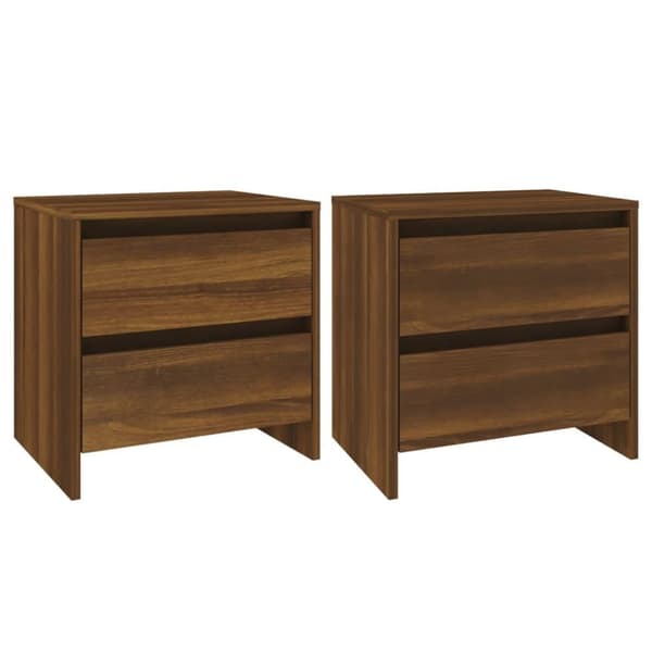 vidaXL Nattbord 2 stk brun eik 45x34,5x44,5 cm sponplate
