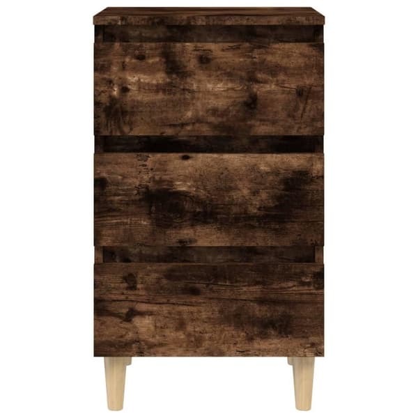 vidaXL Nattbord med ben i heltre 2 stk røkt eik 40x35x69 cm