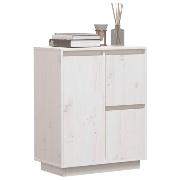 vidaXL Skjenk hvit 60x34x75 cm heltre furu
