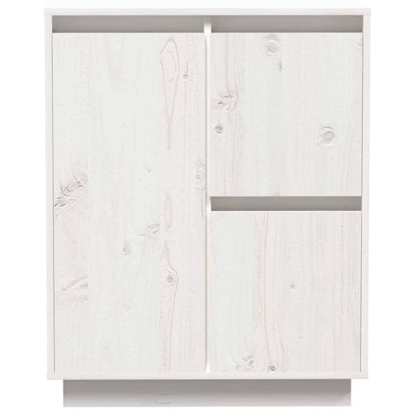 vidaXL Skjenk hvit 60x34x75 cm heltre furu