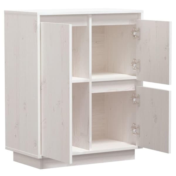 vidaXL Skjenk hvit 60x34x75 cm heltre furu