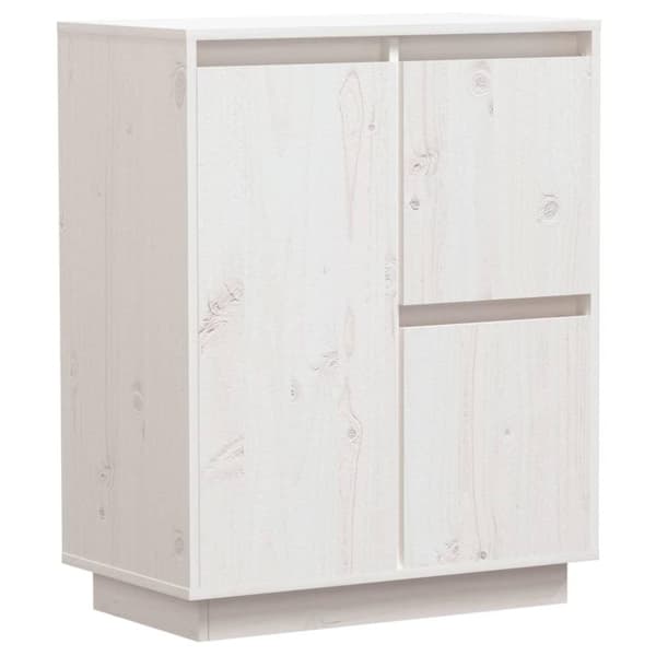 vidaXL Skjenk hvit 60x34x75 cm heltre furu