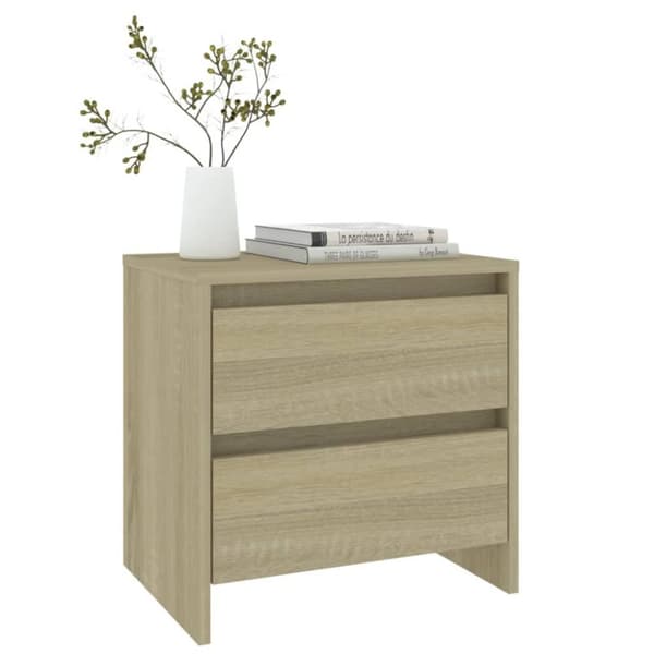 vidaXL Sängbord sonoma ek 45x34,5x44,5 cm spånskiva