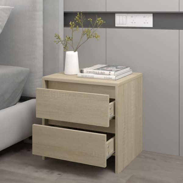 vidaXL Sängbord sonoma ek 45x34,5x44,5 cm spånskiva