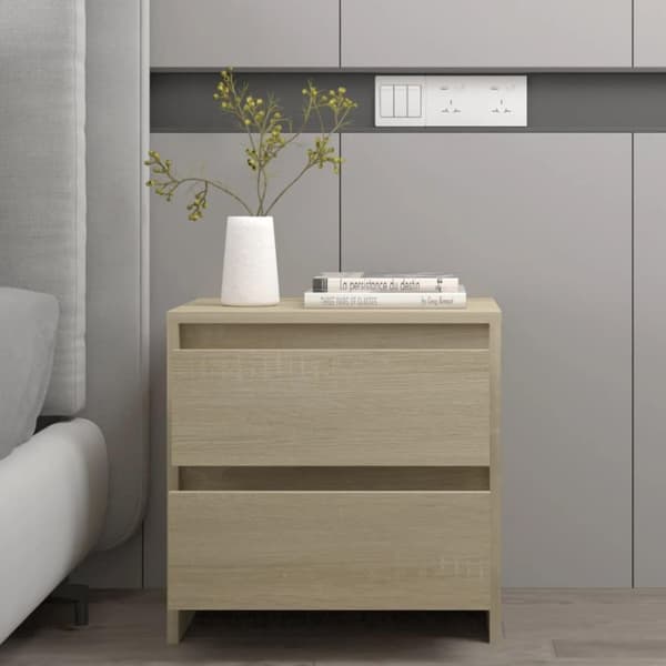 vidaXL Sängbord sonoma ek 45x34,5x44,5 cm spånskiva