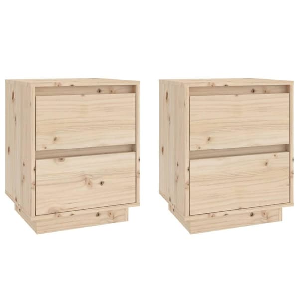 vidaXL Nattbord 2 stk 40x35x50 heltre furu