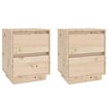 Miniatyrbilde 1 av 11: vidaXL Nattbord 2 stk 40x35x50 heltre furu