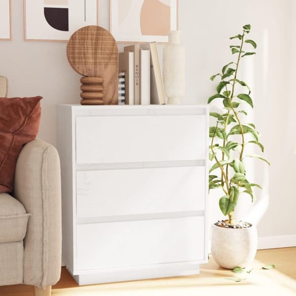vidaXL Senkki valkoinen 60x34x75 cm täysi mänty