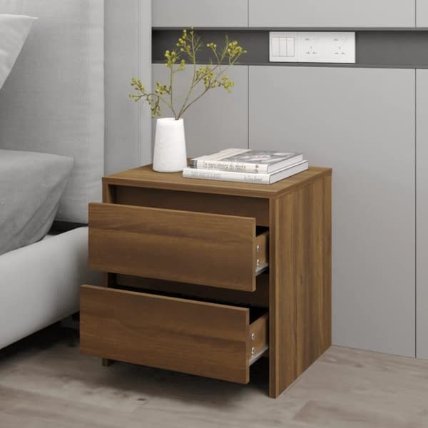 vidaXL sengebord 45x34,5x44,5 cm spånplade brun egetræsfarve