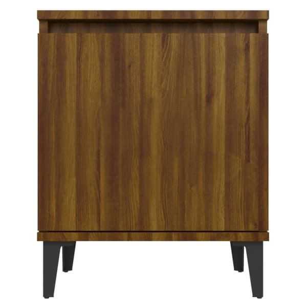 vidaXL Nattbord med metallben brun eik 40x30x50 cm