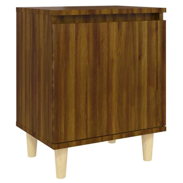 vidaXL Nattbord med ben i heltre brun eik 40x30x50 cm