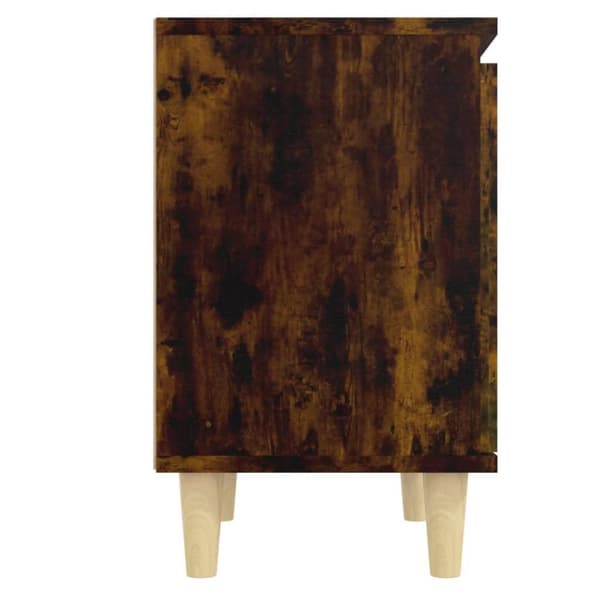 vidaXL Nattbord med ben i heltre røkt eik 40x30x50 cm