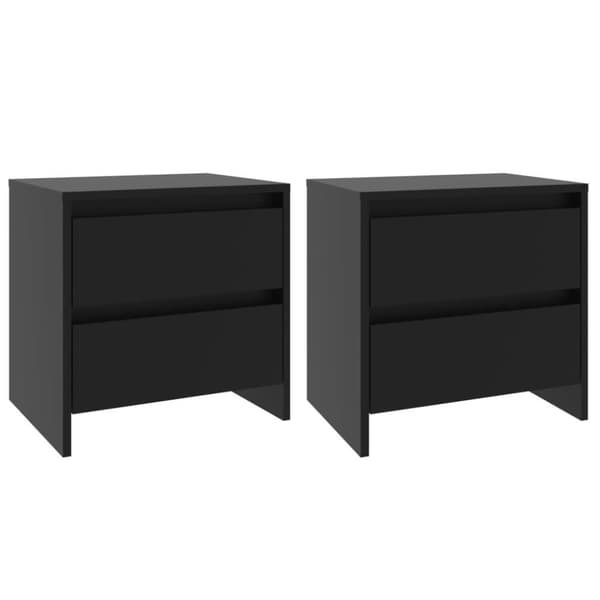 vidaXL Sängskåp svart 2 st 45x34,5x44,5 cm spånskiva