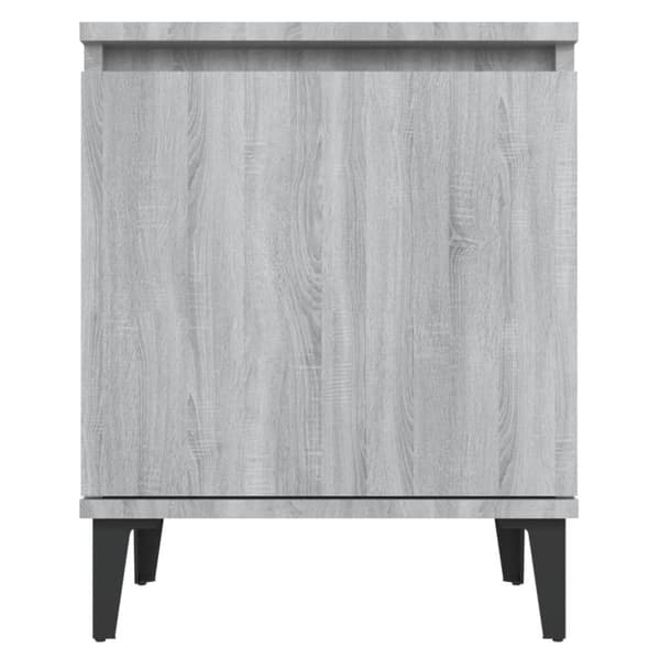 vidaXL sengeborde med metalben 40x30x50 cm grå sonoma-eg
