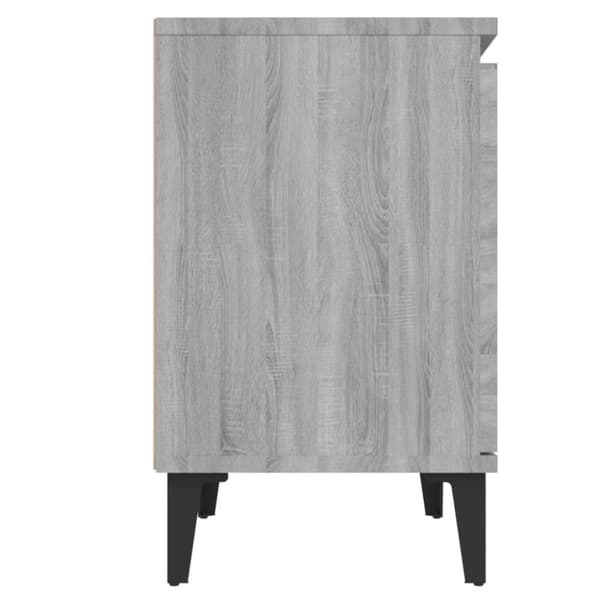 vidaXL sengeborde med metalben 40x30x50 cm grå sonoma-eg
