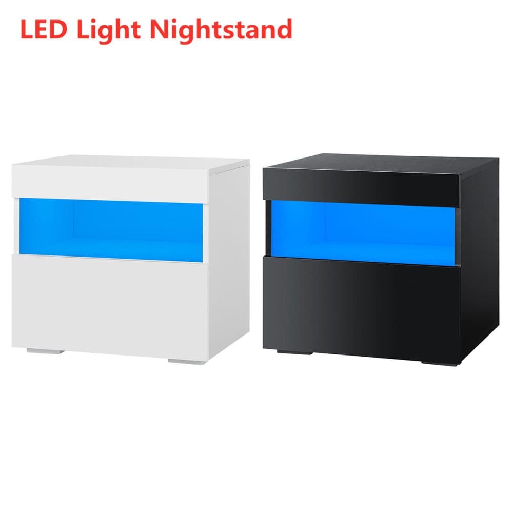 LED Flerfärgad (20 färger) Modernt Nattduksbord Högglanslåda med fjärrkontroll Sängbord för kök Toalett Lobby Kontor Vardagsrum Sovrum