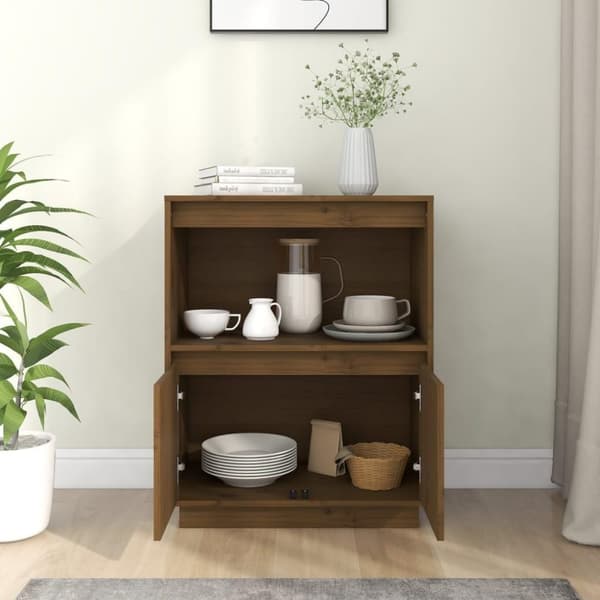 vidaXL Skjenk honningbrun 60x34x75 cm heltre furu