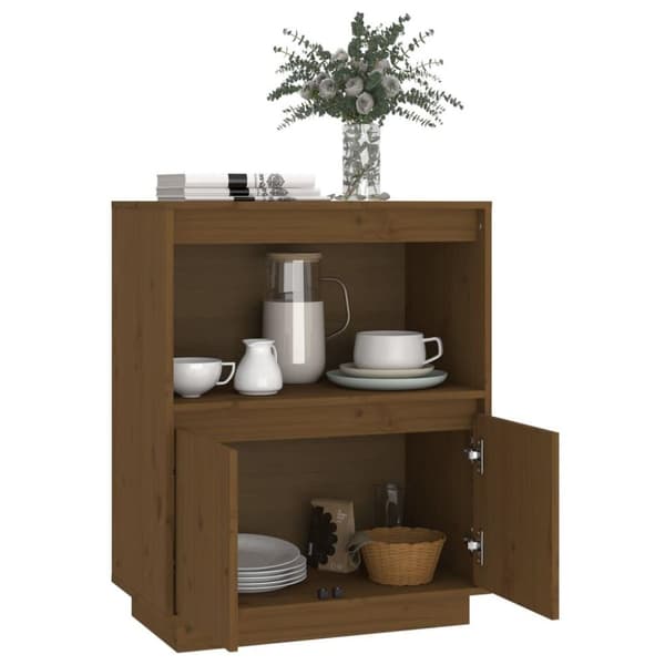 vidaXL Skjenk honningbrun 60x34x75 cm heltre furu