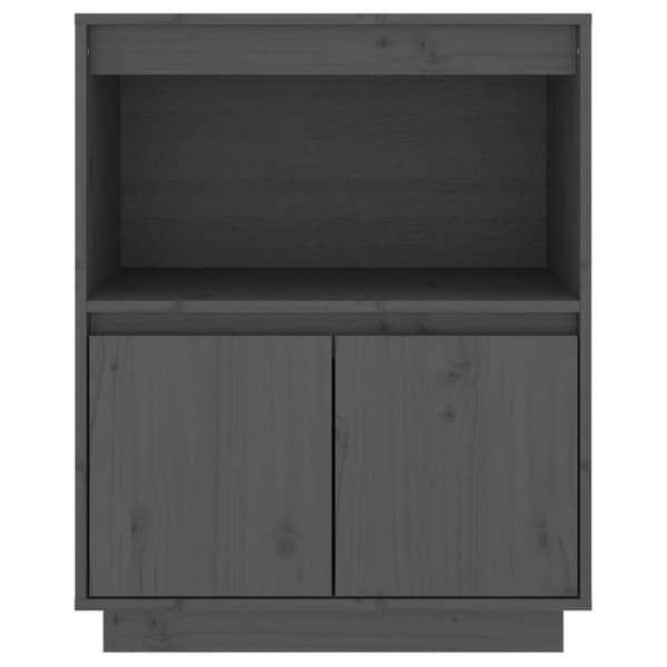 vidaXL Skjenk grå 60x34x75 cm heltre furu