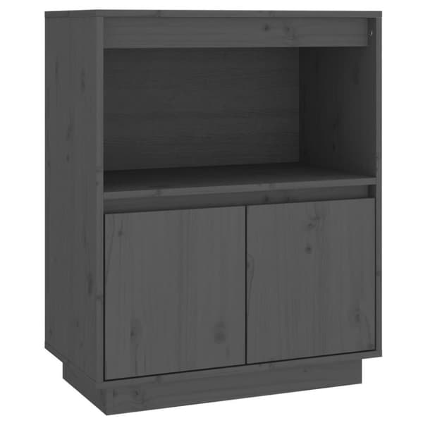 vidaXL Skjenk grå 60x34x75 cm heltre furu