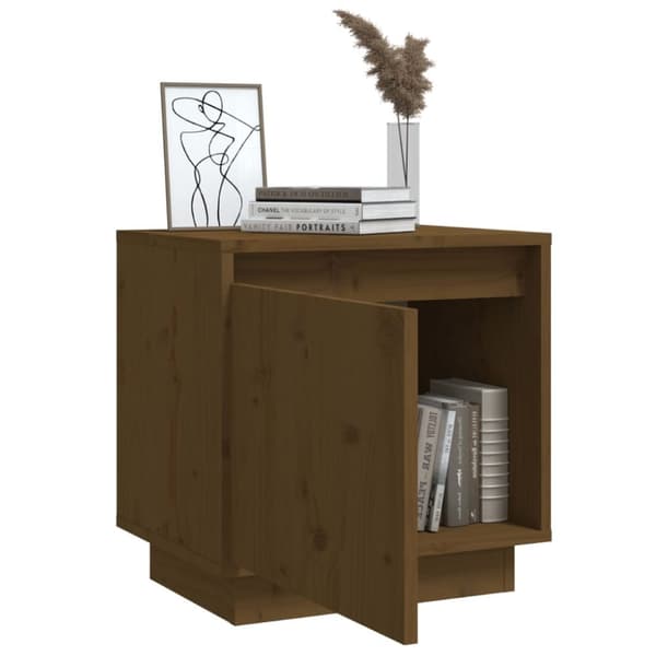 vidaXL sengeborde 2 stk. 40x30x40 cm massivt fyrretræ gyldenbrun