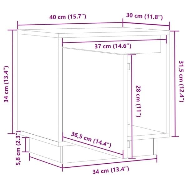 vidaXL sengeborde 2 stk. 40x30x40 cm massivt fyrretræ gyldenbrun
