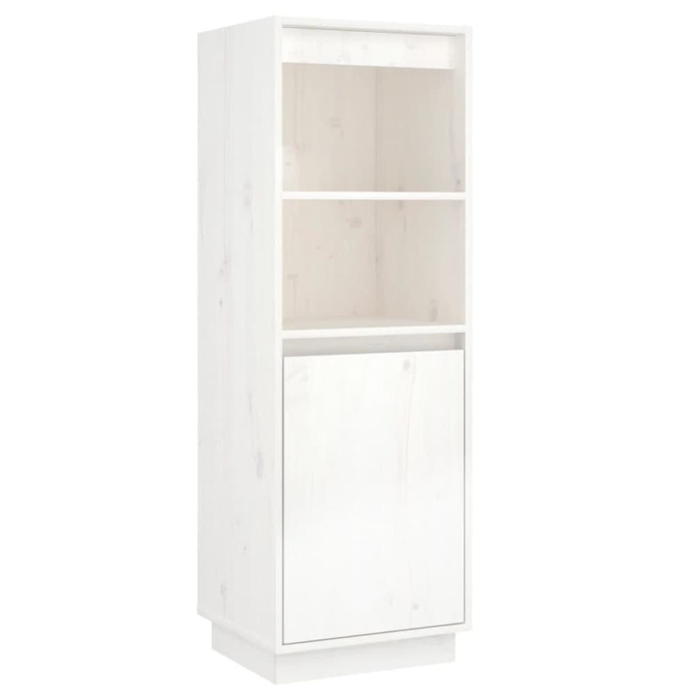 vidaXL Vitrinskåp vit 37x34x110 cm massiv furu