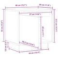 Miniatyrbilde 11 av 11: vidaXL Nattbord 2 stk grå 40x30x40 heltre furu