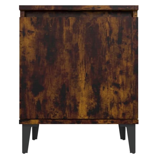 vidaXL sengeborde med metalben 40x30x50 cm røget egetræsfarve