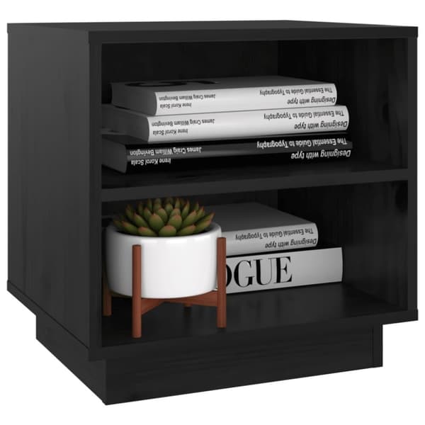 vidaXL sengeborde 2 stk. 40x34x40 cm massivt fyrretræ sort