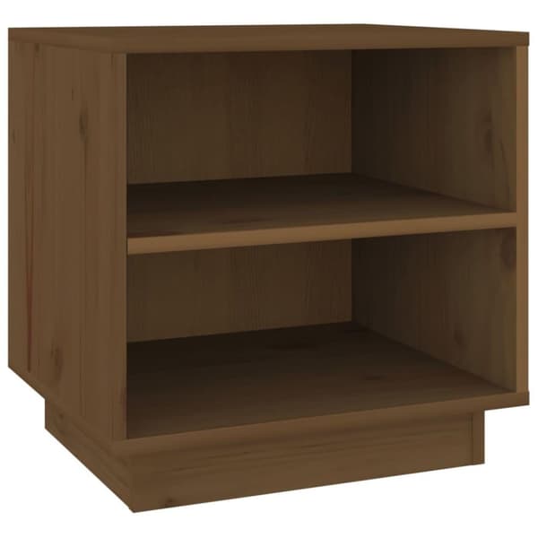 vidaXL sengebord 40x34x40 cm massivt fyrretræ gyldenbrun