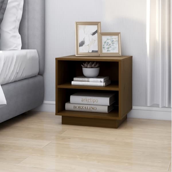 vidaXL Yöpöydät 2 kpl hunajanruskea 40x34x40 cm täysi mänty
