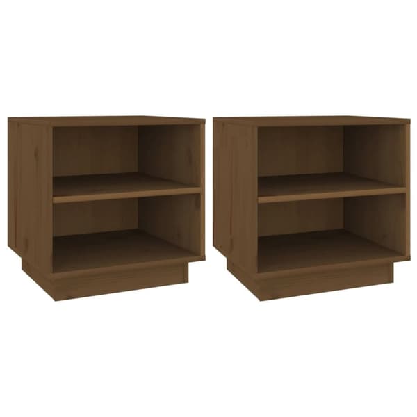 vidaXL Yöpöydät 2 kpl hunajanruskea 40x34x40 cm täysi mänty