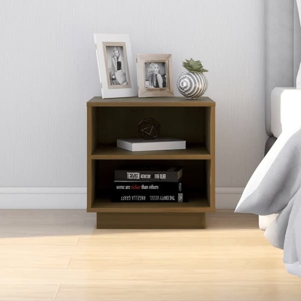vidaXL Yöpöydät 2 kpl hunajanruskea 40x34x40 cm täysi mänty