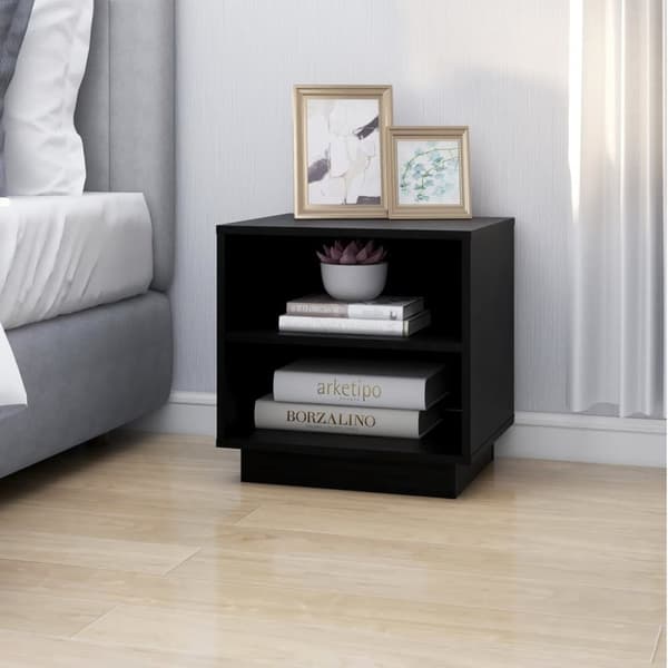 vidaXL Nattbord 2 stk svart 40x34x40 cm heltre furu