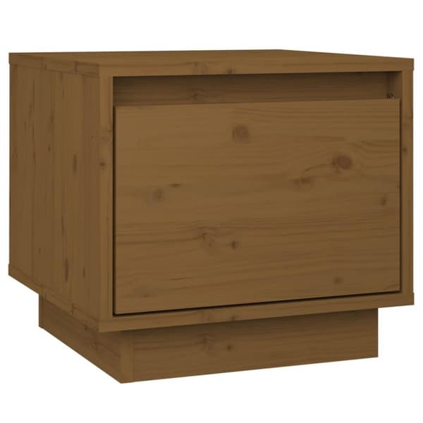 vidaXL sengeborde 2 stk. 35x34x32 cm massivt fyrretræ gyldenbrun