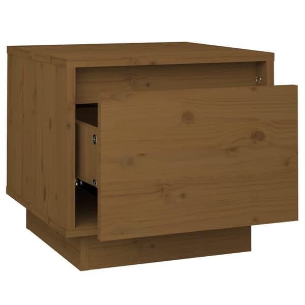 vidaXL sengeborde 2 stk. 35x34x32 cm massivt fyrretræ gyldenbrun