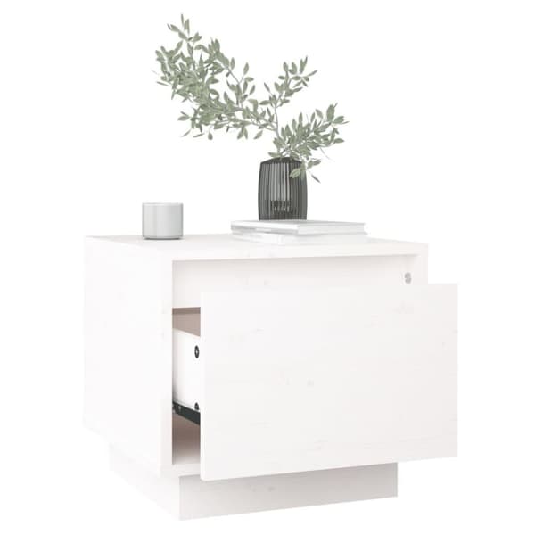 vidaXL sengeborde 2 stk. 35x34x32 cm massivt fyrretræ hvid