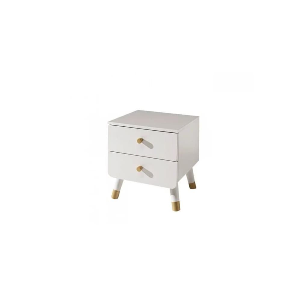 Vipack Sängbord Billy 2 lådor trä sidenvit