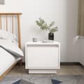 Miniatyrbilde 9 av 10: vidaXL Nattbord hvit 35x34x32 cm heltre furu