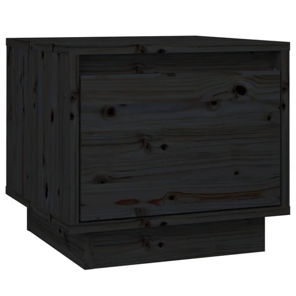 vidaXL Sängbord svart 35x34x32 cm massiv furu