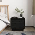 Miniatyrbild 10 av 10: vidaXL Sängbord svart 35x34x32 cm massiv furu