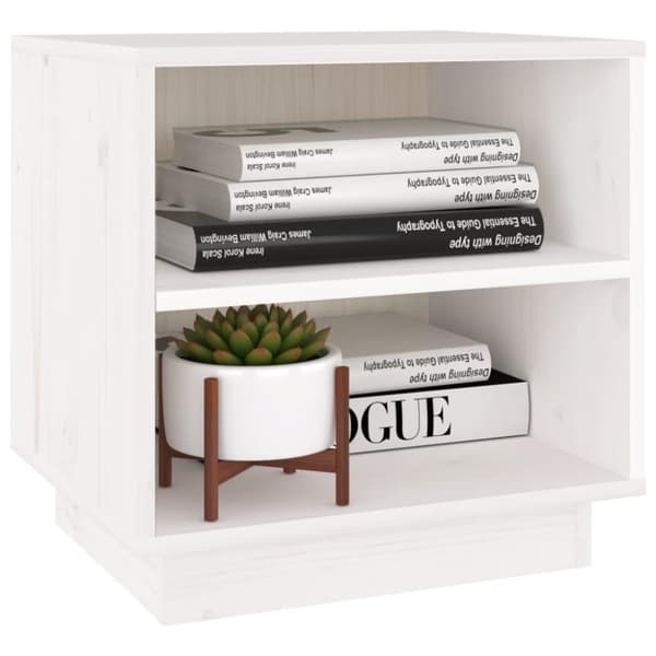 vidaXL Nattbord 40x34x40 cm heltre furu hvit