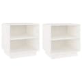 Miniatyrbilde 9 av 9: vidaXL Nattbord 2 stk 40x34x40 cm heltre furu hvit