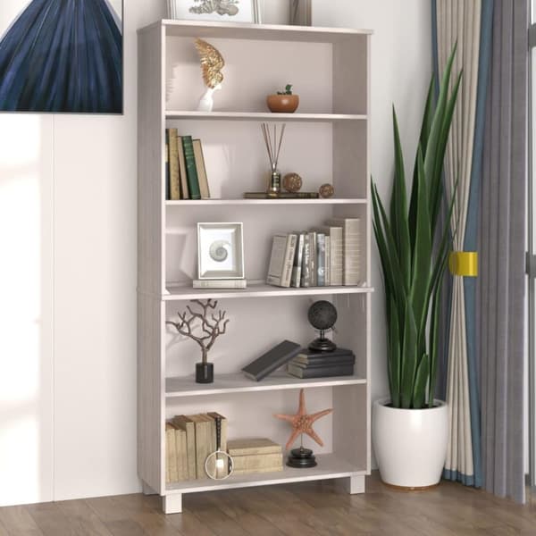 vidaXL Highboard HAMAR heltre furu hvit